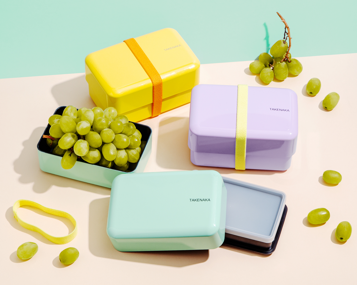TAKENAKA Bento Box Flat from Japan, Made of Recycled Plastic Bottle, Eco-Friendly and Sustainable Lunch Box (Forest Green)