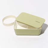 TAKENAKA Bento Box Flat from Japan, Made of Recycled Plastic Bottle, Eco-Friendly and Sustainable Lunch Box (Apricot Rose)